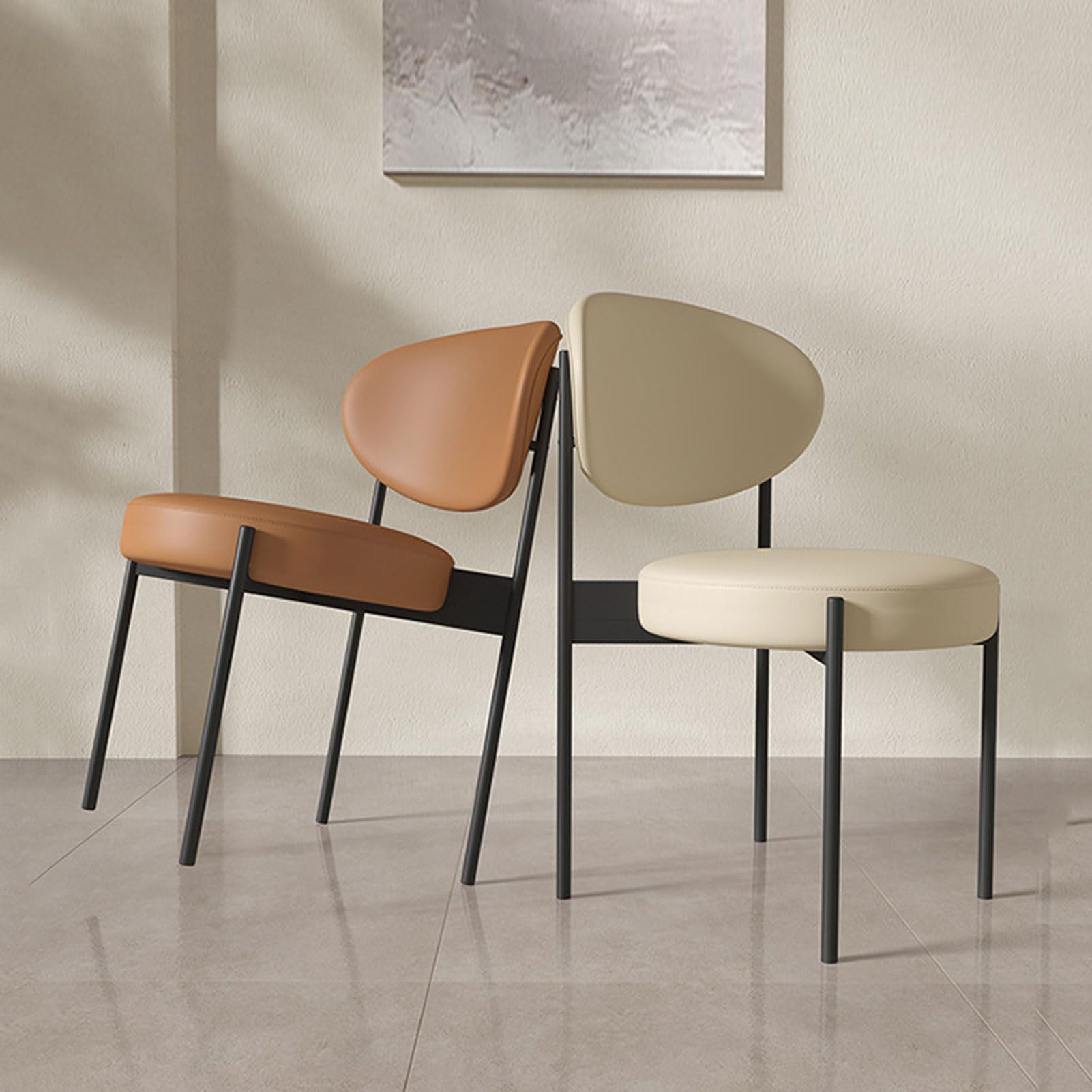 Amazon｜ダイニングチェア、マイクロファイバーレザー張りの椅子、化粧